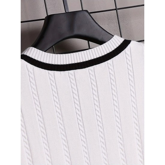 Men's Breathable V-neck Sleeveless Knitted Vest For Casual Daily Wear, Spring And Fall Men's Breathable V-neck Sleeveless Knitted Vest For Casual Daily Wear, Spring And Fall