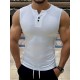 Men's Solid Tank Top, Casual V Neck Sleeveless Top, Men's Clothing For Summer Outdoor Men's Solid Tank Top, Casual V Neck Sleeveless Top, Men's Clothing For Summer Outdoor
