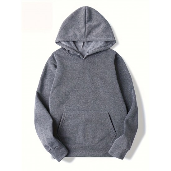 Plus Size Men's Cozy Solid Hoodie - Soft, Breathable, Warm, and Fashionable Casual Hooded Sweatshirt for Autumn and Winter - Ideal for Daily Wear, Outdoor Activities, and Gift Giving Plus Size Men's Cozy Solid Hoodie - Soft, Breathable, Warm, and Fashionable Casual Hooded Sweatshirt for Autumn and Winter - Ideal for Daily Wear, Outdoor Activities, and Gift Giving
