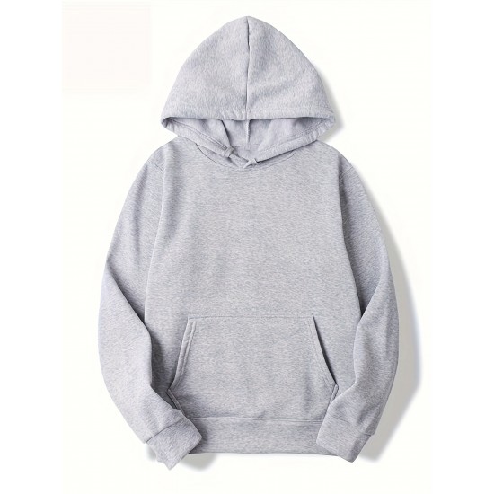 Plus Size Men's Cozy Solid Hoodie - Soft, Breathable, Warm, and Fashionable Casual Hooded Sweatshirt for Autumn and Winter - Ideal for Daily Wear, Outdoor Activities, and Gift Giving Plus Size Men's Cozy Solid Hoodie - Soft, Breathable, Warm, and Fashionable Casual Hooded Sweatshirt for Autumn and Winter - Ideal for Daily Wear, Outdoor Activities, and Gift Giving