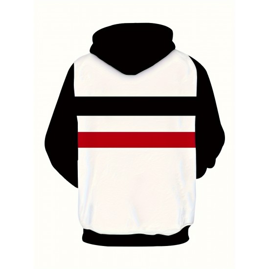 Men's Plus Size Hoodie with Plaid Print - Casual Pullover, Polyester Blend, Machine Washable, PLUS SIZE Men's Plus Size Hoodie with Plaid Print - Casual Pullover, Polyester Blend, Machine Washable, PLUS SIZE
