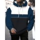Plus Size Men's Color Block Long Sleeve Casual Stylish Hooded Pullover Hoodie Plus Size Men's Color Block Long Sleeve Casual Stylish Hooded Pullover Hoodie