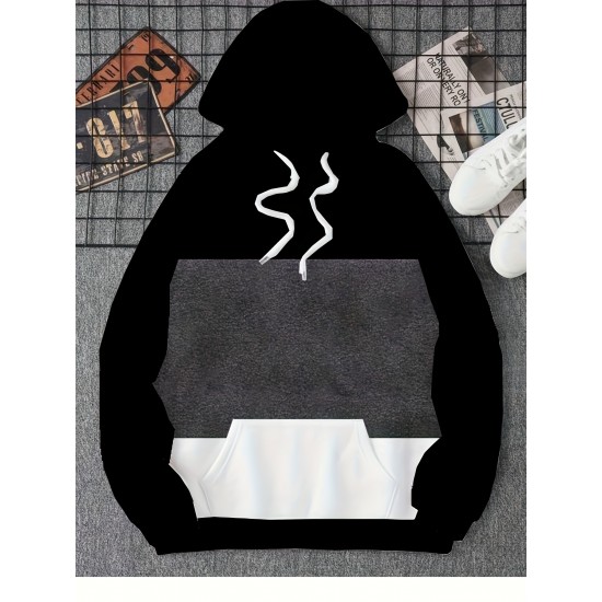 Men's Striped Hoodie with 3D Print - Casual & Sporty Pullover, Polyester Blend, Machine Washable, PLUS SIZE Men's Striped Hoodie with 3D Print - Casual & Sporty Pullover, Polyester Blend, Machine Washable, PLUS SIZE