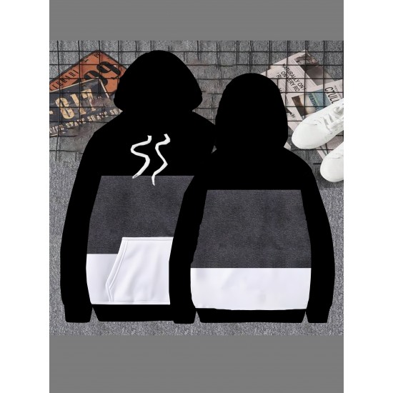 Men's Striped Hoodie with 3D Print - Casual & Sporty Pullover, Polyester Blend, Machine Washable, PLUS SIZE Men's Striped Hoodie with 3D Print - Casual & Sporty Pullover, Polyester Blend, Machine Washable, PLUS SIZE