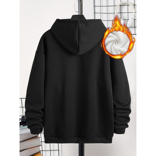 Men's Plus Size Hoodie Sweatshirt with Fleece Lined Hood, Casual Solid Color Polyester Knit Fabric, Unisex-Adult Hooded Sweatshirt Men's Plus Size Hoodie Sweatshirt with Fleece Lined Hood, Casual Solid Color Polyester Knit Fabric, Unisex-Adult Hooded Sweatshirt