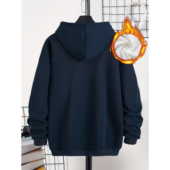 Men's Plus Size Hoodie Sweatshirt with Fleece Lined Hood, Casual Solid Color Polyester Knit Fabric, Unisex-Adult Hooded Sweatshirt Men's Plus Size Hoodie Sweatshirt with Fleece Lined Hood, Casual Solid Color Polyester Knit Fabric, Unisex-Adult Hooded Sweatshirt