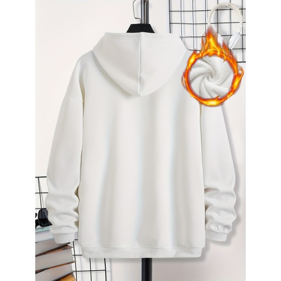 Men's Plus Size Hoodie Sweatshirt with Fleece Lined Hood, Casual Solid Color Polyester Knit Fabric, Unisex-Adult Hooded Sweatshirt Men's Plus Size Hoodie Sweatshirt with Fleece Lined Hood, Casual Solid Color Polyester Knit Fabric, Unisex-Adult Hooded Sweatshirt