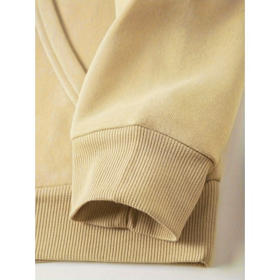 Plus Size Casual Hoodie with Geometric Wheat Ear Print, Polyester 100%, Hooded with Slight Stretch, Regular Fit Knit Fabric, 220gsm - Fake Pocket & Drawstring Detail Plus Size Casual Hoodie with Geometric Wheat Ear Print, Polyester 100%, Hooded with Slight Stretch, Regular Fit Knit Fabric, 220gsm - Fake Pocket & Drawstring Detail