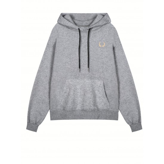 Plus Size Casual Hoodie with Geometric Wheat Ear Print, Polyester 100%, Hooded with Slight Stretch, Regular Fit Knit Fabric, 220gsm - Fake Pocket & Drawstring Detail Plus Size Casual Hoodie with Geometric Wheat Ear Print, Polyester 100%, Hooded with Slight Stretch, Regular Fit Knit Fabric, 220gsm - Fake Pocket & Drawstring Detail