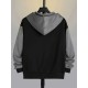Plus Size Men's Vibrant Contrast Color Hooded Jacket for Spring and Fall Outdoor Sports - Water-Resistant, Breathable, and Soft Fleece Lining - Perfect for Hiking, Camping, and Casual Wear Plus Size Men's Vibrant Contrast Color Hooded Jacket for Spring and Fall Outdoor Sports - Water-Resistant, Breathable, and Soft Fleece Lining - Perfect for Hiking, Camping, and Casual Wear