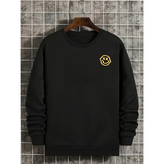 Letter printed sportswear, long sleeved round neck pullover, autumn and winter casual top, men's clothing Letter printed sportswear, long sleeved round neck pullover, autumn and winter casual top, men's clothing