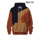 Plus Size Men's Retro Color Block Hoodie - Casual & Stylish Baseball Jacket for Spring/Fall, Breathable Polyester Blend, PLUS SIZE Plus Size Men's Retro Color Block Hoodie - Casual & Stylish Baseball Jacket for Spring/Fall, Breathable Polyester Blend, PLUS SIZE