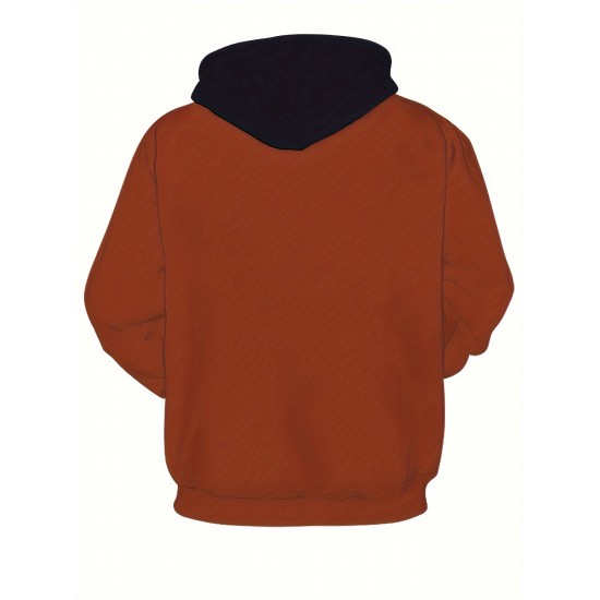 Plus Size Men's Retro Color Block Hoodie - Casual & Stylish Baseball Jacket for Spring/Fall, Breathable Polyester Blend, PLUS SIZE Plus Size Men's Retro Color Block Hoodie - Casual & Stylish Baseball Jacket for Spring/Fall, Breathable Polyester Blend, PLUS SIZE