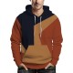 Plus Size Men's Retro Color Block Hoodie - Casual & Stylish Baseball Jacket for Spring/Fall, Breathable Polyester Blend, PLUS SIZE Plus Size Men's Retro Color Block Hoodie - Casual & Stylish Baseball Jacket for Spring/Fall, Breathable Polyester Blend, PLUS SIZE
