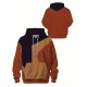 Plus Size Men's Retro Color Block Hoodie - Casual & Stylish Baseball Jacket for Spring/Fall, Breathable Polyester Blend, PLUS SIZE Plus Size Men's Retro Color Block Hoodie - Casual & Stylish Baseball Jacket for Spring/Fall, Breathable Polyester Blend, PLUS SIZE