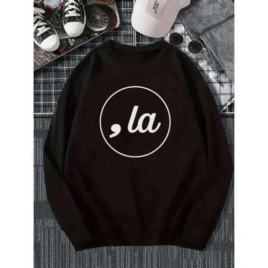 Cozy & Stylish Men's Crew Neck Sweatshirt - Casual Long Sleeve Pullover with Unique LA Print, Perfect for Fall & Winter | Soft Cotton Blend, Machine Washable, PLUS SIZE Cozy & Stylish Men's Crew Neck Sweatshirt - Casual Long Sleeve Pullover with Unique LA Print, Perfect for Fall & Winter | Soft Cotton Blend, Machine Washable, PLUS SIZE