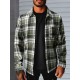 1pc Men'S Plus Size Casual Plaid Button-Down Long Sleeve Shirt with Pocket, Polyester Twill Weave, Regular Fit, Spring/Autumn Fashion 1pc Men'S Plus Size Casual Plaid Button-Down Long Sleeve Shirt with Pocket, Polyester Twill Weave, Regular Fit, Spring/Autumn Fashion