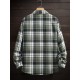 1pc Men'S Plus Size Casual Plaid Button-Down Long Sleeve Shirt with Pocket, Polyester Twill Weave, Regular Fit, Spring/Autumn Fashion 1pc Men'S Plus Size Casual Plaid Button-Down Long Sleeve Shirt with Pocket, Polyester Twill Weave, Regular Fit, Spring/Autumn Fashion