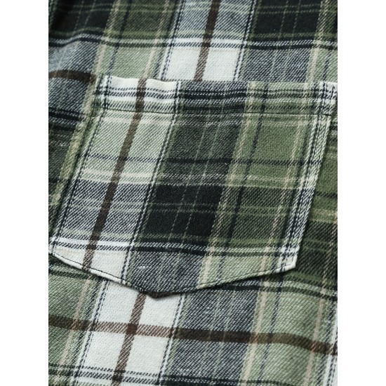 1pc Men'S Plus Size Casual Plaid Button-Down Long Sleeve Shirt with Pocket, Polyester Twill Weave, Regular Fit, Spring/Autumn Fashion 1pc Men'S Plus Size Casual Plaid Button-Down Long Sleeve Shirt with Pocket, Polyester Twill Weave, Regular Fit, Spring/Autumn Fashion