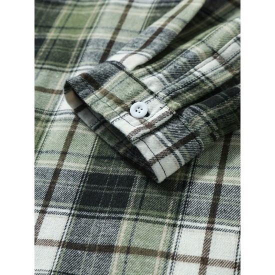 1pc Men'S Plus Size Casual Plaid Button-Down Long Sleeve Shirt with Pocket, Polyester Twill Weave, Regular Fit, Spring/Autumn Fashion 1pc Men'S Plus Size Casual Plaid Button-Down Long Sleeve Shirt with Pocket, Polyester Twill Weave, Regular Fit, Spring/Autumn Fashion