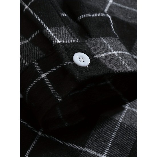 Plus Size Men's Plaid/Striped Shirt Spring Fall Winter Long Sleeve Shirt, Men's Clothing Plus Size Men's Plaid/Striped Shirt Spring Fall Winter Long Sleeve Shirt, Men's Clothing