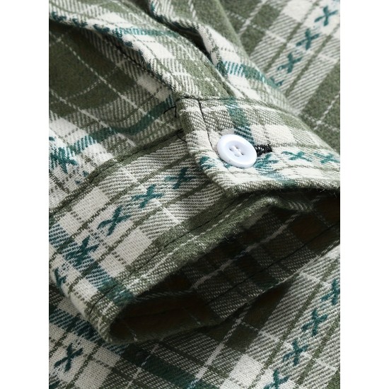 Plus Size Men's Plaid/Striped Shirt Spring Fall Winter Long Sleeve Shirt, Men's Clothing Plus Size Men's Plaid/Striped Shirt Spring Fall Winter Long Sleeve Shirt, Men's Clothing