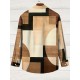 Vintage-Inspired Geometric Color Block 3D Print Men's Plus Size Button-Up Shirt with Pockets - Polyester, Machine Washable, PLUS SIZE Vintage-Inspired Geometric Color Block 3D Print Men's Plus Size Button-Up Shirt with Pockets - Polyester, Machine Washable, PLUS SIZE