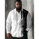 Men'S Plus Size Casual Button-Down Shirt with Geometric Print, Polyester Woven Fabric, Spring/Fall Collection, Adult Unisex Fashion with Regular Fit and Notched Collar Men'S Plus Size Casual Button-Down Shirt with Geometric Print, Polyester Woven Fabric, Spring/Fall Collection, Adult Unisex Fashion with Regular Fit and Notched Collar