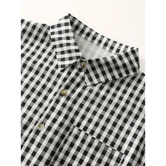 Men's Oktoberfest Plaid Casual Long Sleeve Shirt - Breathable Polyester Blend, Machine Washable, PLUS SIZE Men's Oktoberfest Plaid Casual Long Sleeve Shirt - Breathable Polyester Blend, Machine Washable, PLUS SIZE