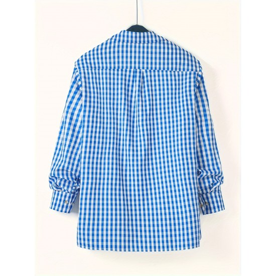 Men's Oktoberfest Plaid Casual Long Sleeve Shirt - Breathable Polyester Blend, Machine Washable, PLUS SIZE Men's Oktoberfest Plaid Casual Long Sleeve Shirt - Breathable Polyester Blend, Machine Washable, PLUS SIZE