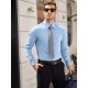 Men'S Plus Size Dress Shirts, Polyester Blend, Casual Work Style, Lapel Collar, Slight Stretch, Solid Color, Button-Down, Regular Fit, Woven, for All Seasons Men'S Plus Size Dress Shirts, Polyester Blend, Casual Work Style, Lapel Collar, Slight Stretch, Solid Color, Button-Down, Regular Fit, Woven, for All Seasons