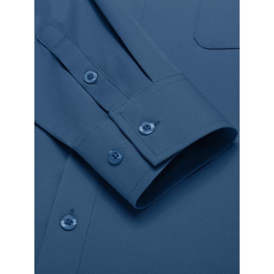 Men'S Plus Size Dress Shirts, Polyester Blend, Casual Work Style, Lapel Collar, Slight Stretch, Solid Color, Button-Down, Regular Fit, Woven, for All Seasons Men'S Plus Size Dress Shirts, Polyester Blend, Casual Work Style, Lapel Collar, Slight Stretch, Solid Color, Button-Down, Regular Fit, Woven, for All Seasons