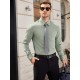 Men'S Plus Size Dress Shirts, Polyester Blend, Casual Work Style, Lapel Collar, Slight Stretch, Solid Color, Button-Down, Regular Fit, Woven, for All Seasons Men'S Plus Size Dress Shirts, Polyester Blend, Casual Work Style, Lapel Collar, Slight Stretch, Solid Color, Button-Down, Regular Fit, Woven, for All Seasons