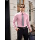 Men'S Plus Size Dress Shirts, Polyester Blend, Casual Work Style, Lapel Collar, Slight Stretch, Solid Color, Button-Down, Regular Fit, Woven, for All Seasons Men'S Plus Size Dress Shirts, Polyester Blend, Casual Work Style, Lapel Collar, Slight Stretch, Solid Color, Button-Down, Regular Fit, Woven, for All Seasons