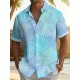 Plus Size Men's Vibrant Hawaiian Gradient Botanical Leaf Print Short Sleeve Relaxed Fit Shirt - Button Front, Functional Pocket, Breathable Fabric, Casual Vacation Style, Comfortable Wear Plus Size Men's Vibrant Hawaiian Gradient Botanical Leaf Print Short Sleeve Relaxed Fit Shirt - Button Front, Functional Pocket, Breathable Fabric, Casual Vacation Style, Comfortable Wear