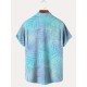 Plus Size Men's Vibrant Hawaiian Gradient Botanical Leaf Print Short Sleeve Relaxed Fit Shirt - Button Front, Functional Pocket, Breathable Fabric, Casual Vacation Style, Comfortable Wear Plus Size Men's Vibrant Hawaiian Gradient Botanical Leaf Print Short Sleeve Relaxed Fit Shirt - Button Front, Functional Pocket, Breathable Fabric, Casual Vacation Style, Comfortable Wear