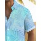 Plus Size Men's Vibrant Hawaiian Gradient Botanical Leaf Print Short Sleeve Relaxed Fit Shirt - Button Front, Functional Pocket, Breathable Fabric, Casual Vacation Style, Comfortable Wear Plus Size Men's Vibrant Hawaiian Gradient Botanical Leaf Print Short Sleeve Relaxed Fit Shirt - Button Front, Functional Pocket, Breathable Fabric, Casual Vacation Style, Comfortable Wear