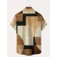 Men's Vintage Geometric Color Block 3D Print Button-Up Shirt with Pocket - Breathable Polyester, Summer Fashion, PLUS SIZE Men's Vintage Geometric Color Block 3D Print Button-Up Shirt with Pocket - Breathable Polyester, Summer Fashion, PLUS SIZE