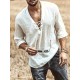 Men's Casual V-Neck Long Sleeve T-Shirt with Drawstring - Breathable Polyester, Machine Washable - Perfect for Spring/Fall, PLUS SIZE Men's Casual V-Neck Long Sleeve T-Shirt with Drawstring - Breathable Polyester, Machine Washable - Perfect for Spring/Fall, PLUS SIZE