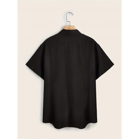 Plus Size Solid Color Button Down Shirts for Men - Short Sleeve, Lapel Collar, Breathable, Comfortable, Versatile Dress Shirts for Work, Casual, and Formal Occasions - Top Quality, Easy Care, and Classic Style Plus Size Solid Color Button Down Shirts for Men - Short Sleeve, Lapel Collar, Breathable, Comfortable, Versatile Dress Shirts for Work, Casual, and Formal Occasions - Top Quality, Easy Care, and Classic Style