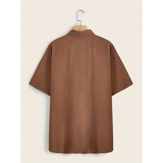 Plus Size Solid Color Button Down Shirts for Men - Short Sleeve, Lapel Collar, Breathable, Comfortable, Versatile Dress Shirts for Work, Casual, and Formal Occasions - Top Quality, Easy Care, and Classic Style Plus Size Solid Color Button Down Shirts for Men - Short Sleeve, Lapel Collar, Breathable, Comfortable, Versatile Dress Shirts for Work, Casual, and Formal Occasions - Top Quality, Easy Care, and Classic Style