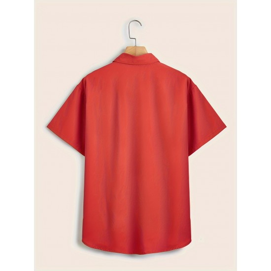 Plus Size Solid Color Button Down Shirts for Men - Short Sleeve, Lapel Collar, Breathable, Comfortable, Versatile Dress Shirts for Work, Casual, and Formal Occasions - Top Quality, Easy Care, and Classic Style Plus Size Solid Color Button Down Shirts for Men - Short Sleeve, Lapel Collar, Breathable, Comfortable, Versatile Dress Shirts for Work, Casual, and Formal Occasions - Top Quality, Easy Care, and Classic Style