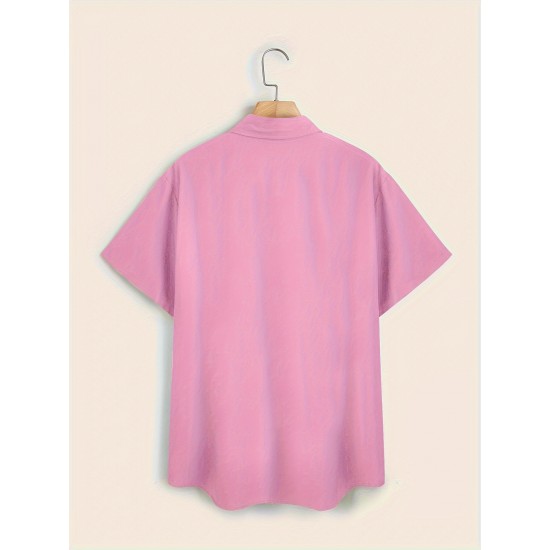Plus Size Solid Color Button Down Shirts for Men - Short Sleeve, Lapel Collar, Breathable, Comfortable, Versatile Dress Shirts for Work, Casual, and Formal Occasions - Top Quality, Easy Care, and Classic Style Plus Size Solid Color Button Down Shirts for Men - Short Sleeve, Lapel Collar, Breathable, Comfortable, Versatile Dress Shirts for Work, Casual, and Formal Occasions - Top Quality, Easy Care, and Classic Style