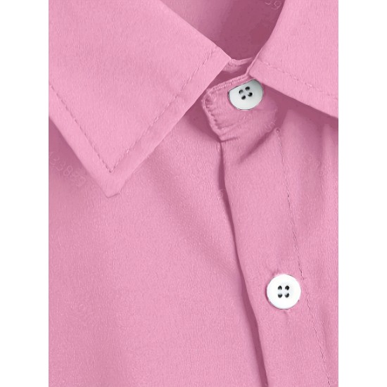 Plus Size Solid Color Button Down Shirts for Men - Short Sleeve, Lapel Collar, Breathable, Comfortable, Versatile Dress Shirts for Work, Casual, and Formal Occasions - Top Quality, Easy Care, and Classic Style Plus Size Solid Color Button Down Shirts for Men - Short Sleeve, Lapel Collar, Breathable, Comfortable, Versatile Dress Shirts for Work, Casual, and Formal Occasions - Top Quality, Easy Care, and Classic Style