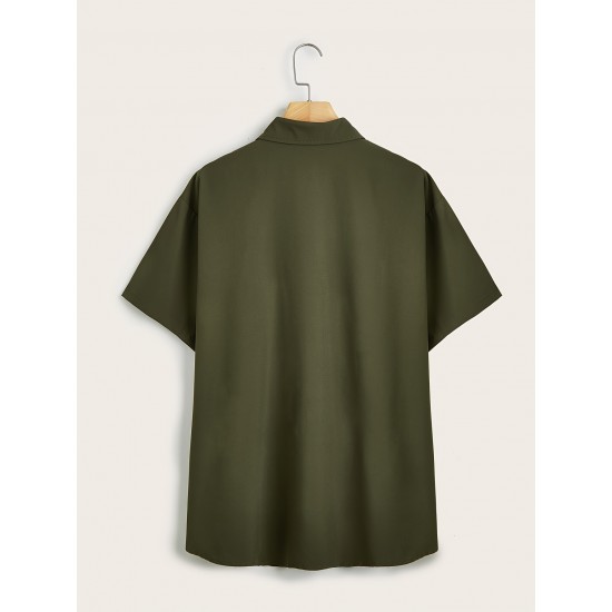 Plus Size Solid Color Button Down Shirts for Men - Short Sleeve, Lapel Collar, Breathable, Comfortable, Versatile Dress Shirts for Work, Casual, and Formal Occasions - Top Quality, Easy Care, and Classic Style Plus Size Solid Color Button Down Shirts for Men - Short Sleeve, Lapel Collar, Breathable, Comfortable, Versatile Dress Shirts for Work, Casual, and Formal Occasions - Top Quality, Easy Care, and Classic Style