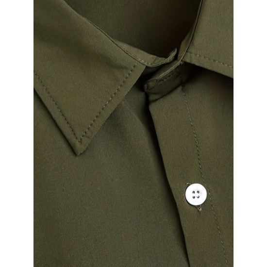 Plus Size Solid Color Button Down Shirts for Men - Short Sleeve, Lapel Collar, Breathable, Comfortable, Versatile Dress Shirts for Work, Casual, and Formal Occasions - Top Quality, Easy Care, and Classic Style Plus Size Solid Color Button Down Shirts for Men - Short Sleeve, Lapel Collar, Breathable, Comfortable, Versatile Dress Shirts for Work, Casual, and Formal Occasions - Top Quality, Easy Care, and Classic Style