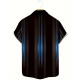 Plus Size Men's Trendy Stripe Print Short Sleeve Button Up Lapel Shirt For Summer Daily, Perfect For Holiday Resort Dress, Stylish Collared Top Plus Size Men's Trendy Stripe Print Short Sleeve Button Up Lapel Shirt For Summer Daily, Perfect For Holiday Resort Dress, Stylish Collared Top