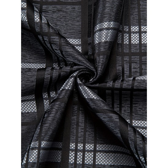 Plus Size Formal Men'S Dress Black Grey Checks Plaids Button Up Dress Shirt, Mature Elegant Top For Wedding/business/dating Plus Size Formal Men'S Dress Black Grey Checks Plaids Button Up Dress Shirt, Mature Elegant Top For Wedding/business/dating