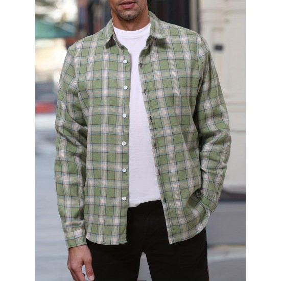 Plus Size Men's Plaid Shirt Oversized Long Sleeve Shirt For Fall Winter, Men's Clothing Plus Size Men's Plaid Shirt Oversized Long Sleeve Shirt For Fall Winter, Men's Clothing