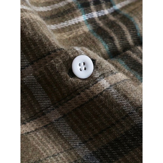 Plus Size Men's Plaid Shirt Oversized Long Sleeve Shirt For Fall Winter, Men's Clothing Plus Size Men's Plaid Shirt Oversized Long Sleeve Shirt For Fall Winter, Men's Clothing